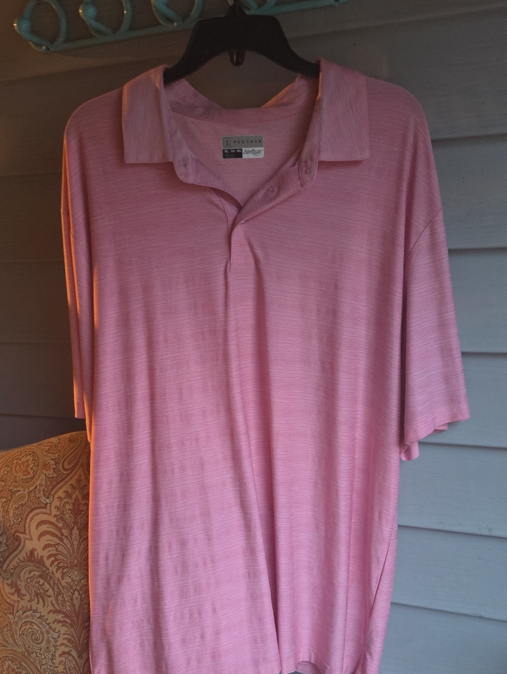PGA Tour Men's Pink Short-Sleeve Polo